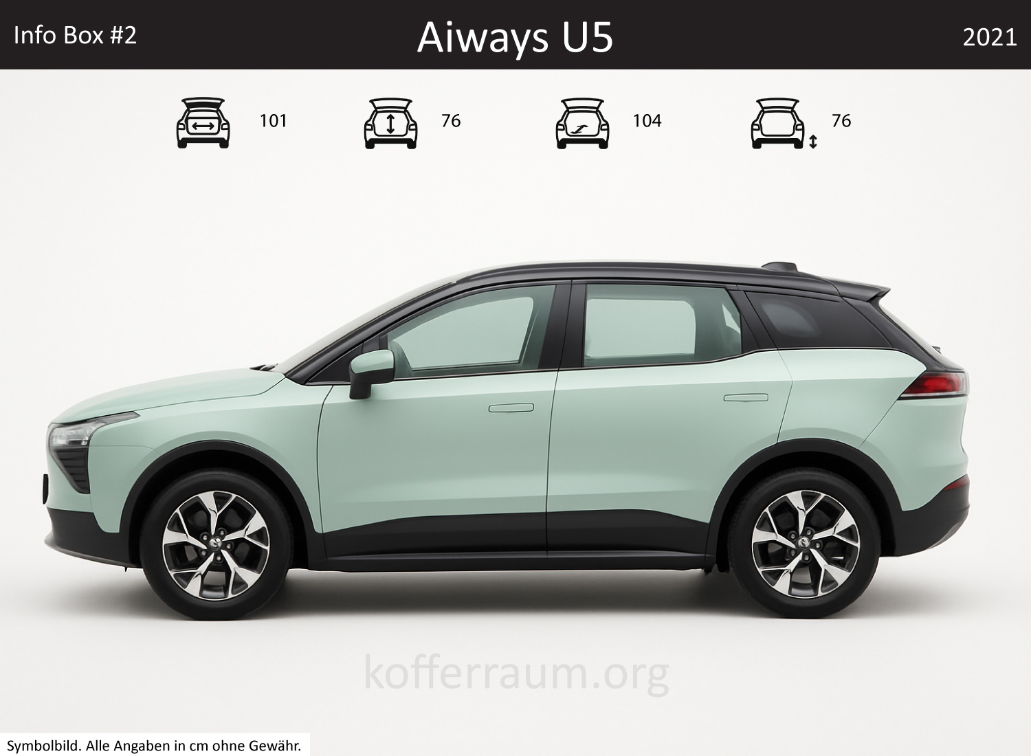 Aiways U5 trunk dimensions – detail