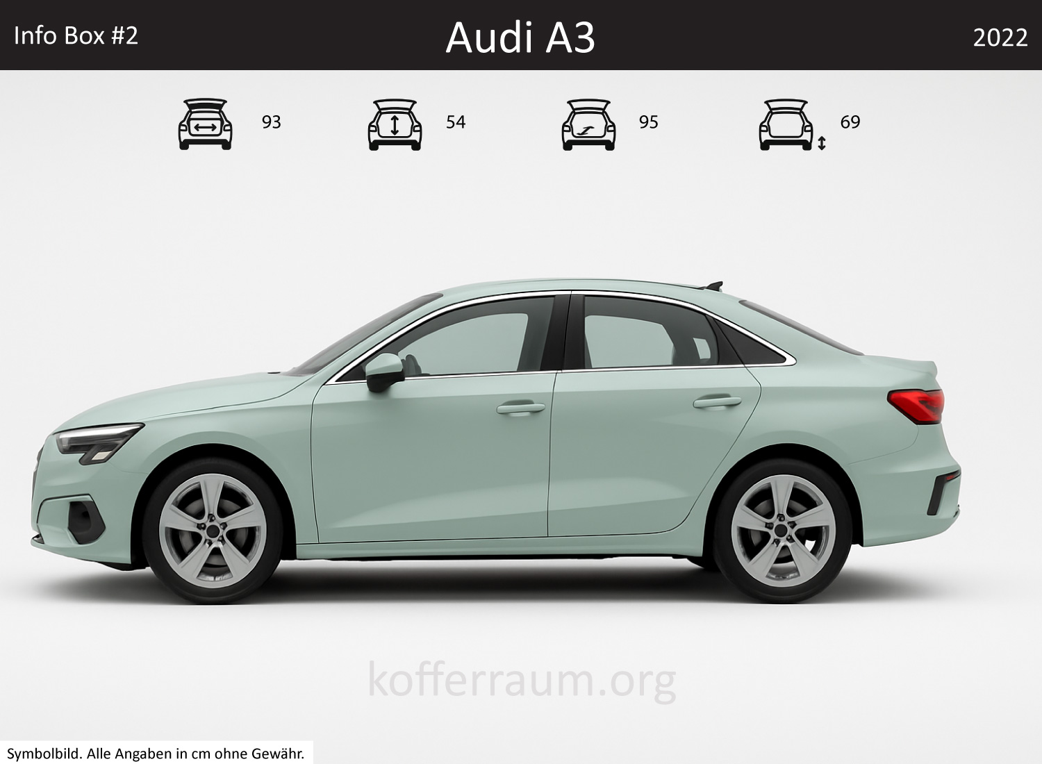Audi A3 Sedan trunk dimensions – detail