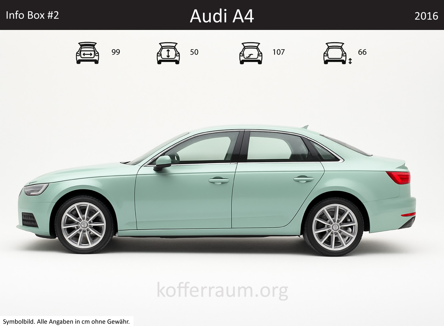 Audi A4 Sedan trunk dimensions – detail