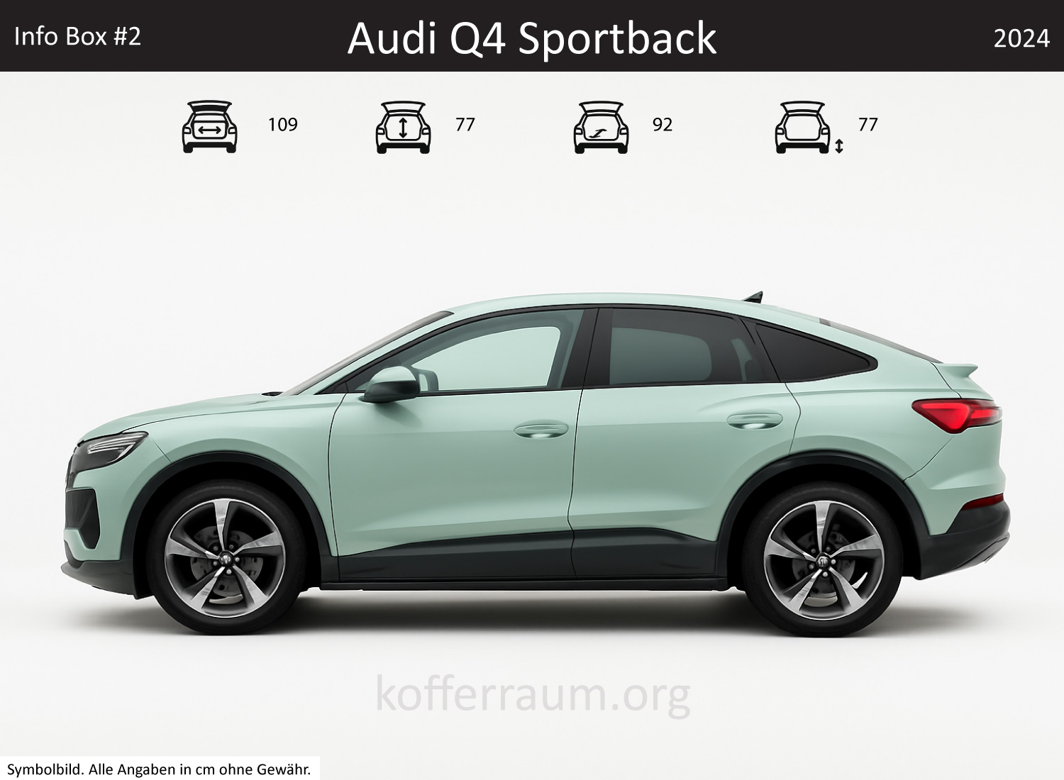 Audi Q4 Sportback e-tron trunk dimensions – detail