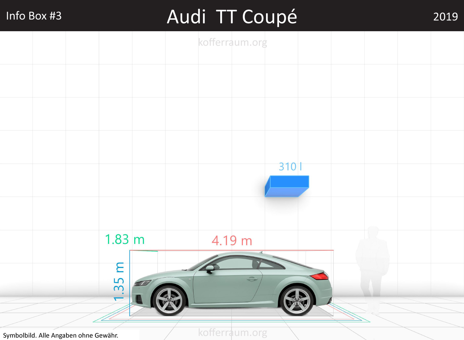 Audi TT Coupe trunk space volume