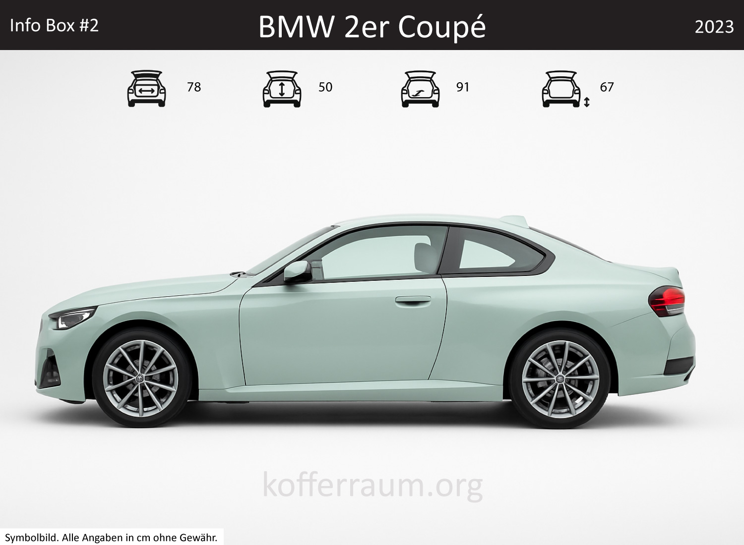 BMW 2 Series Coupe trunk dimensions – detail