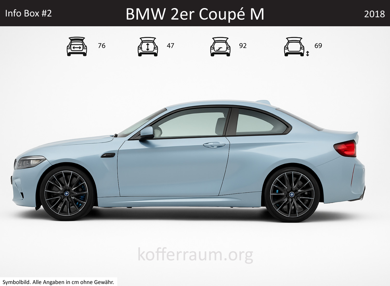 BMW 2 Series M Coupe trunk dimensions – detail