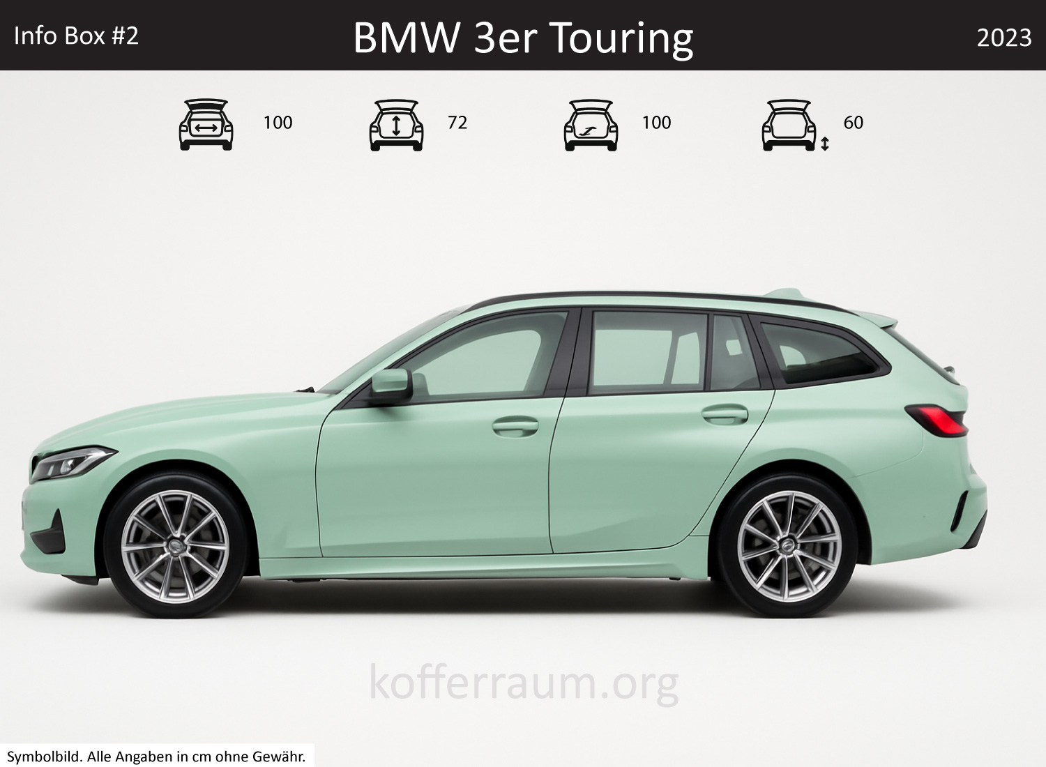 BMW 3 Series Touring trunk dimensions – detail