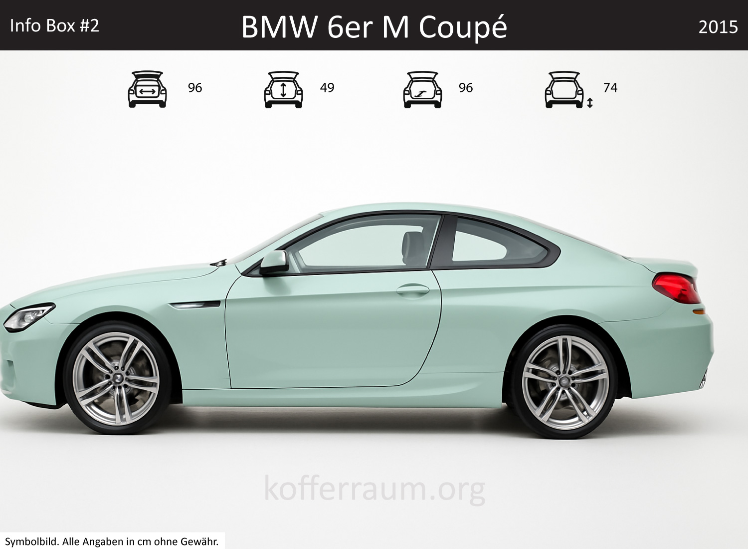 BMW M6 Coupe trunk dimensions – detail