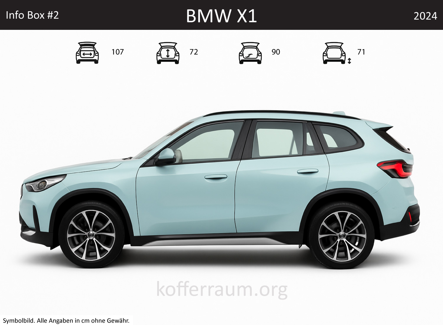 BMW X1 trunk dimensions – detail