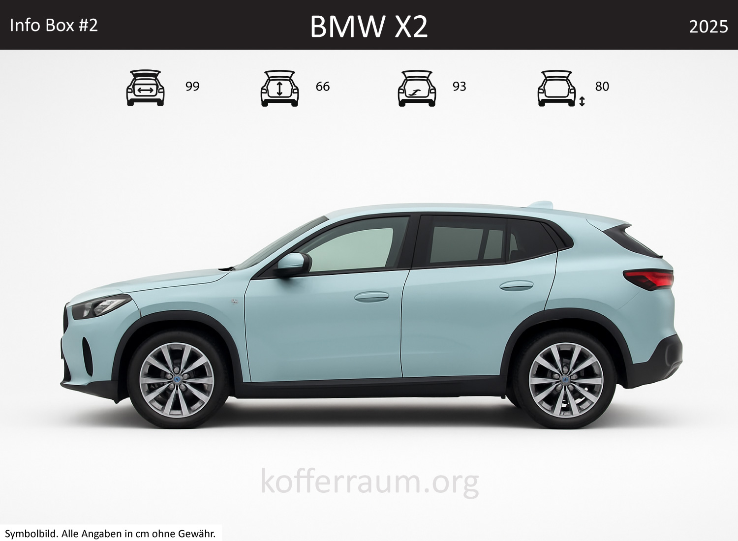 BMW X2 trunk dimensions – detail