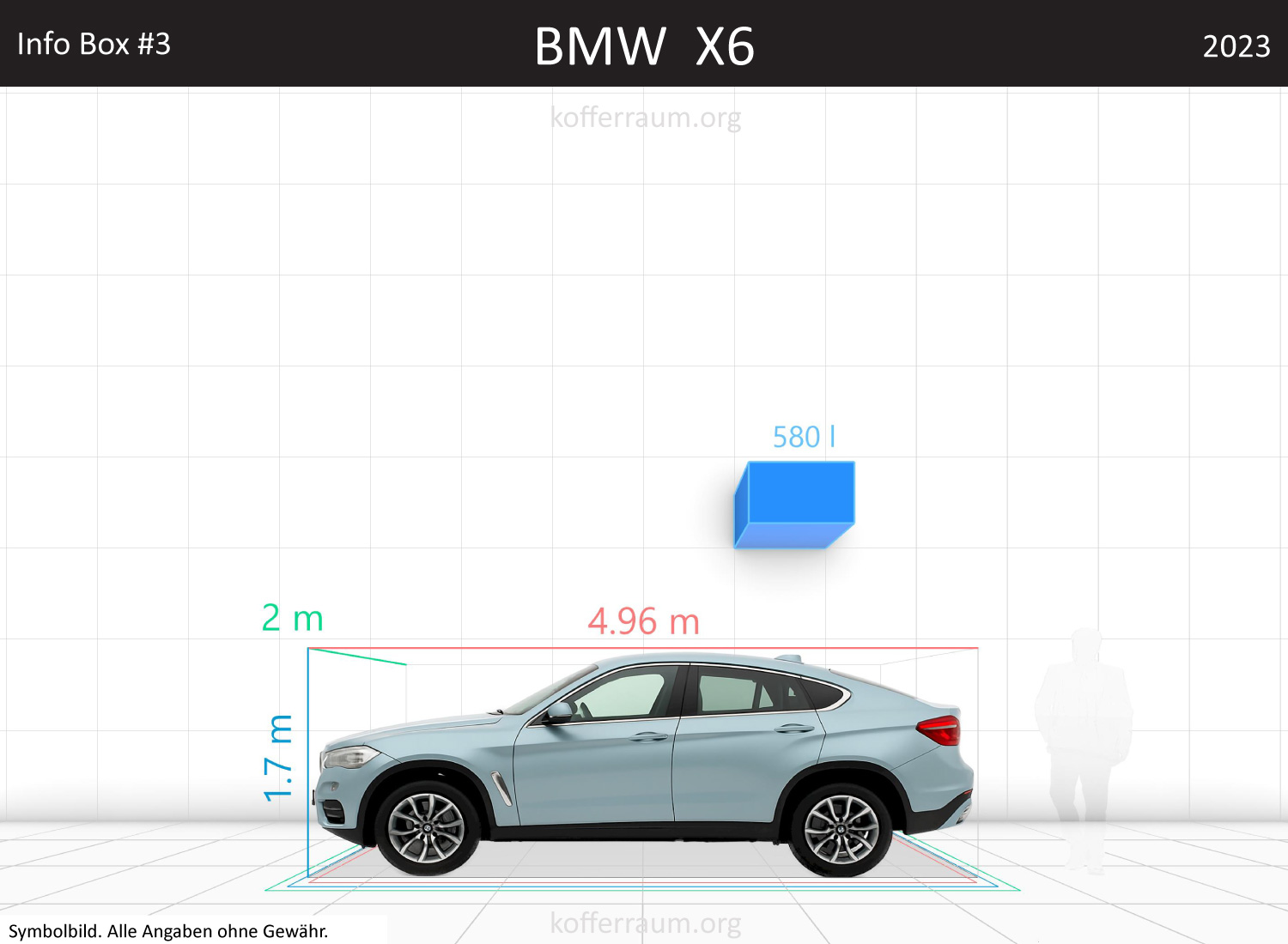 BMW X6 trunk space volume