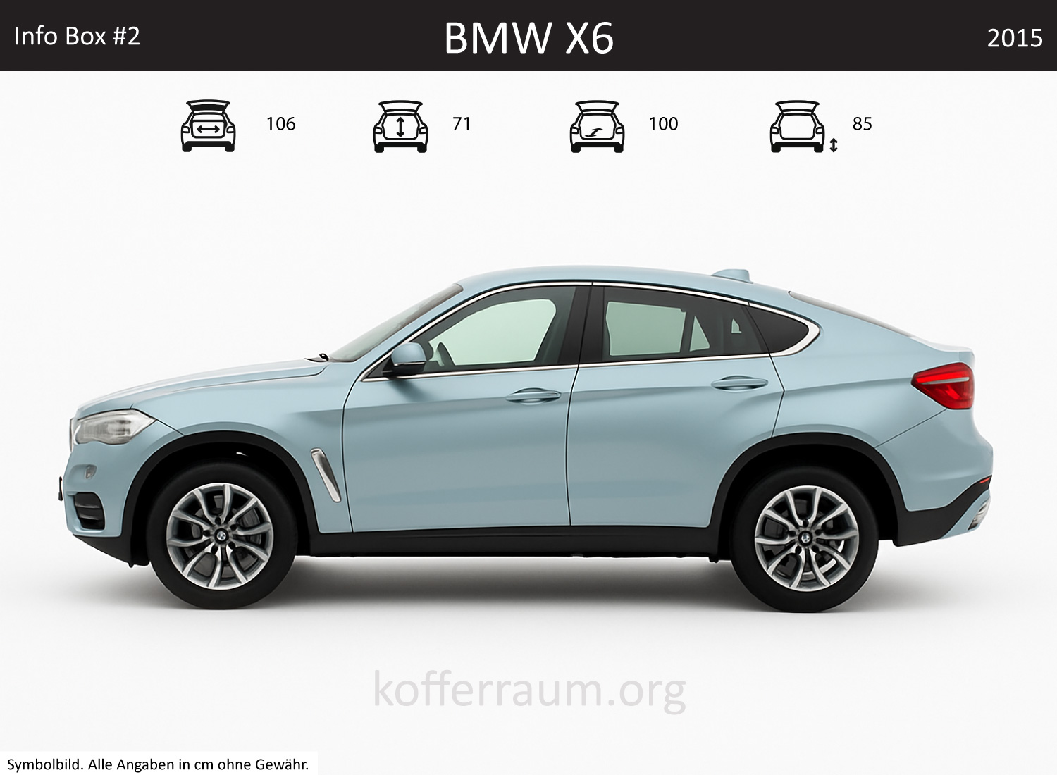 BMW X6 trunk dimensions – detail