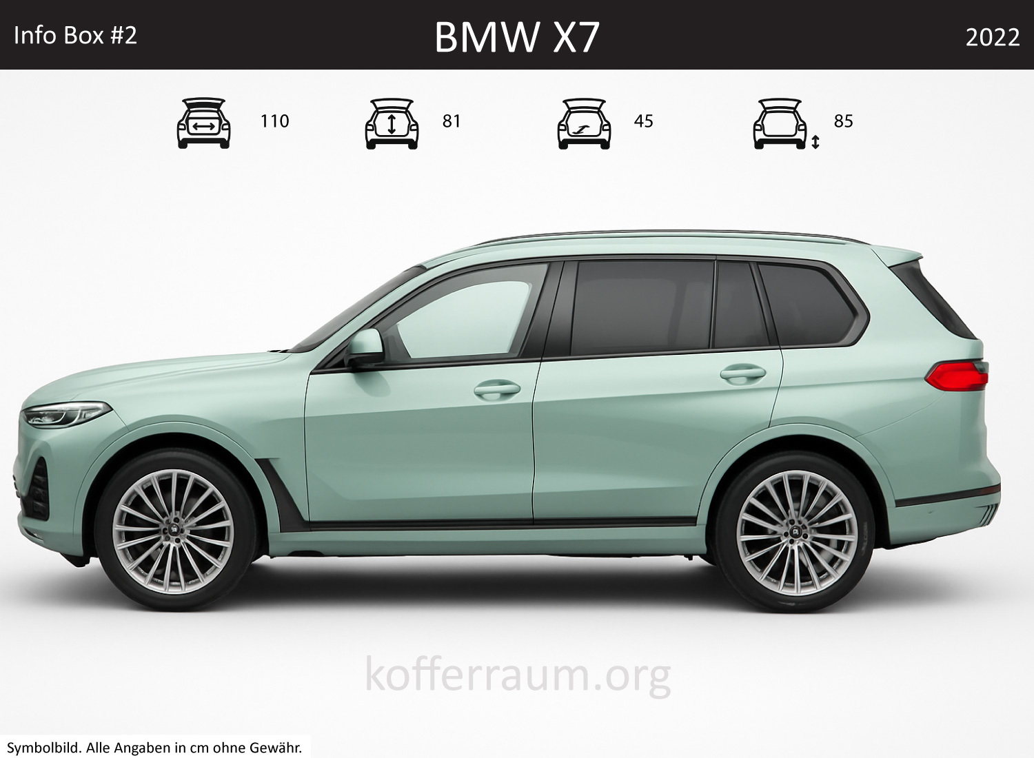 BMW X7 trunk dimensions – detail