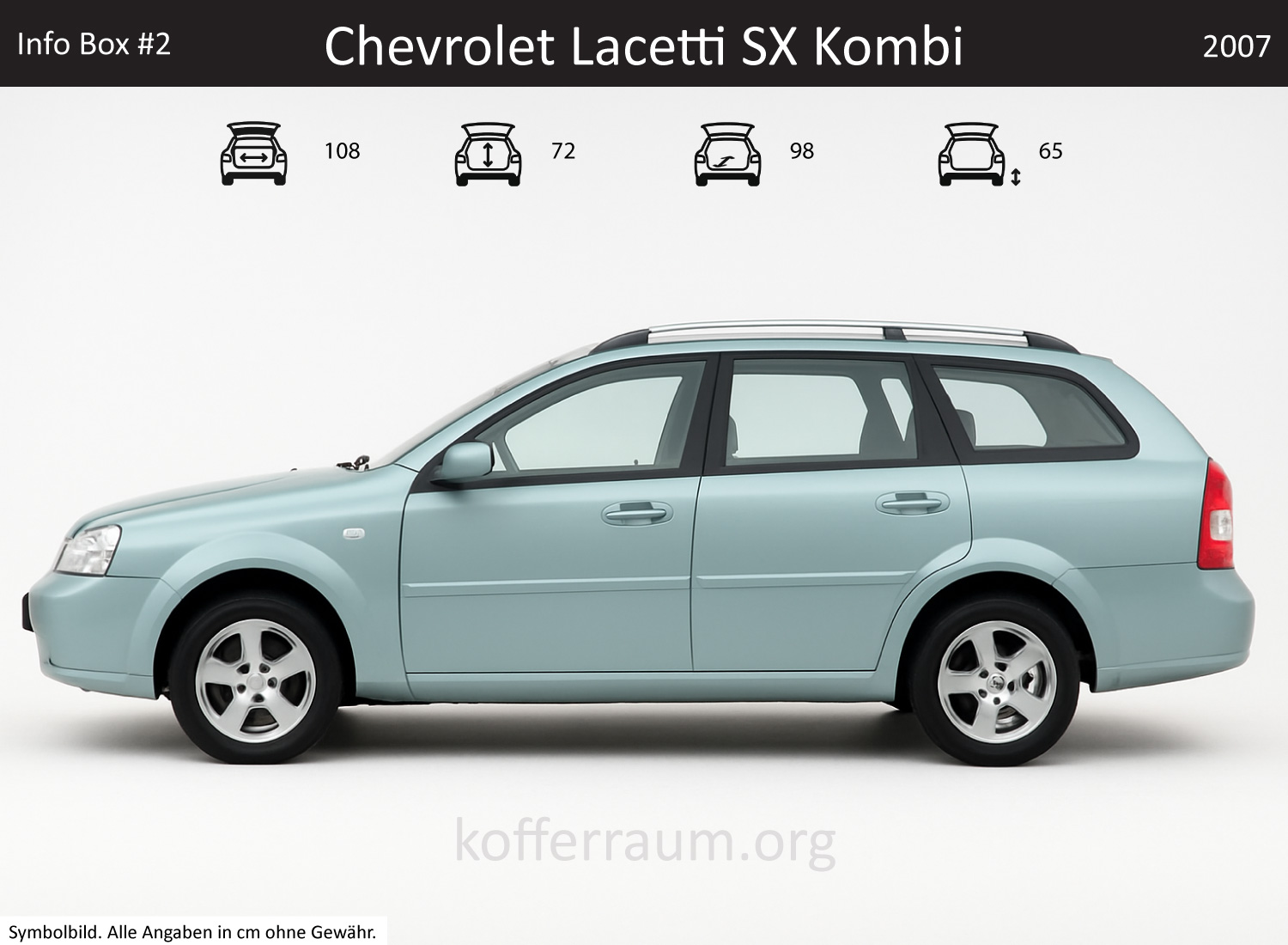 Chevrolet Lacetti SX Wagon trunk dimensions – detail