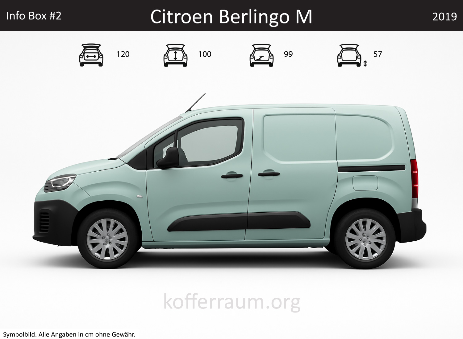 Citroen Berlingo M trunk dimensions – detail