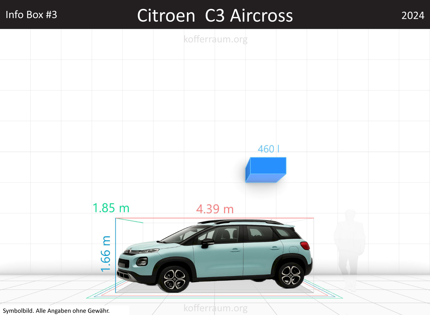 Citroen C3 Aircross trunk space volume