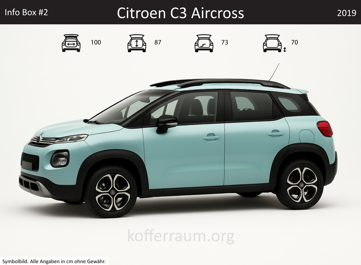 Citroen C3 Aircross trunk dimensions – detail