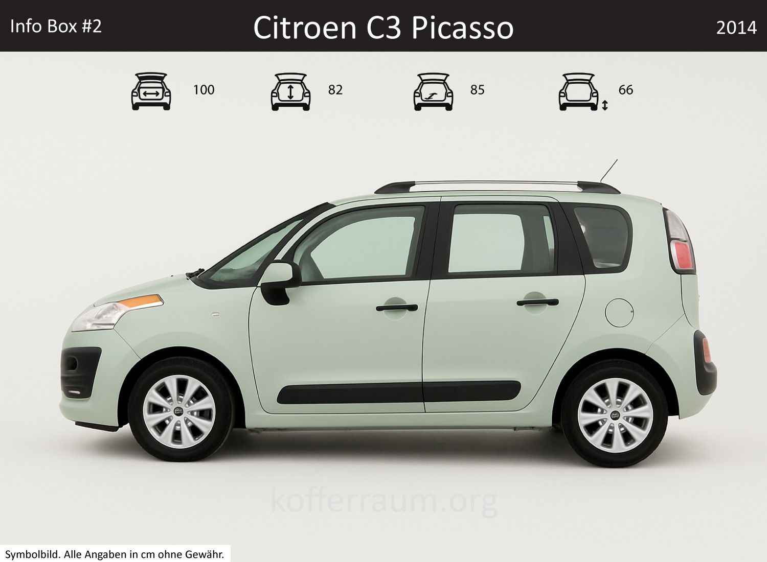 Citroen C3 Picasso trunk dimensions – detail