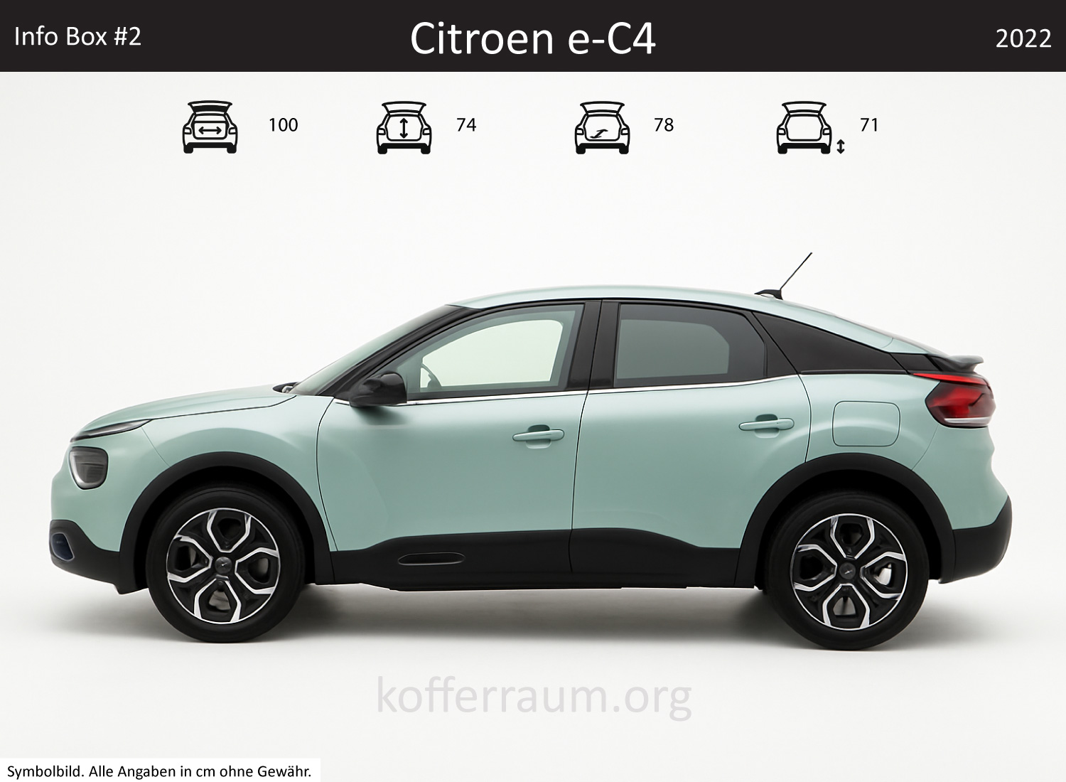 Citroen e-C4 trunk dimensions – detail