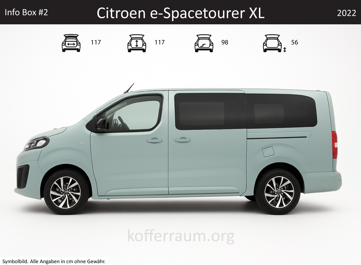 Citroen e-SpaceTourer XL trunk dimensions – detail