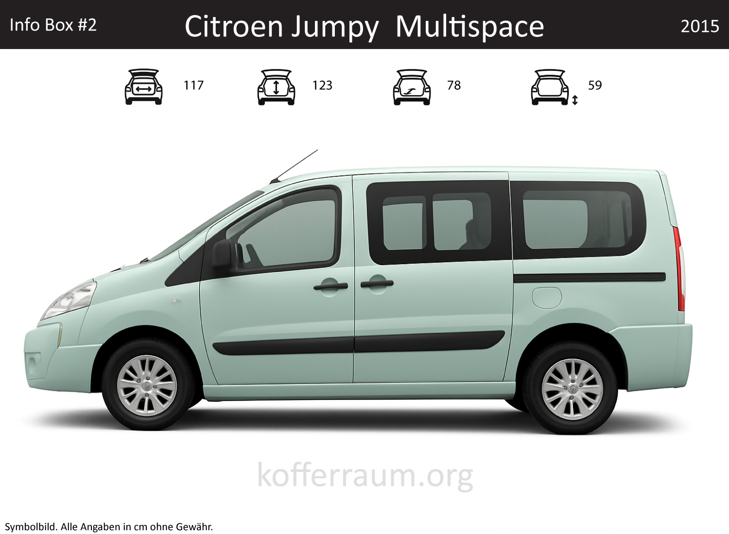 Citroen Jumpy Multispace trunk dimensions – detail