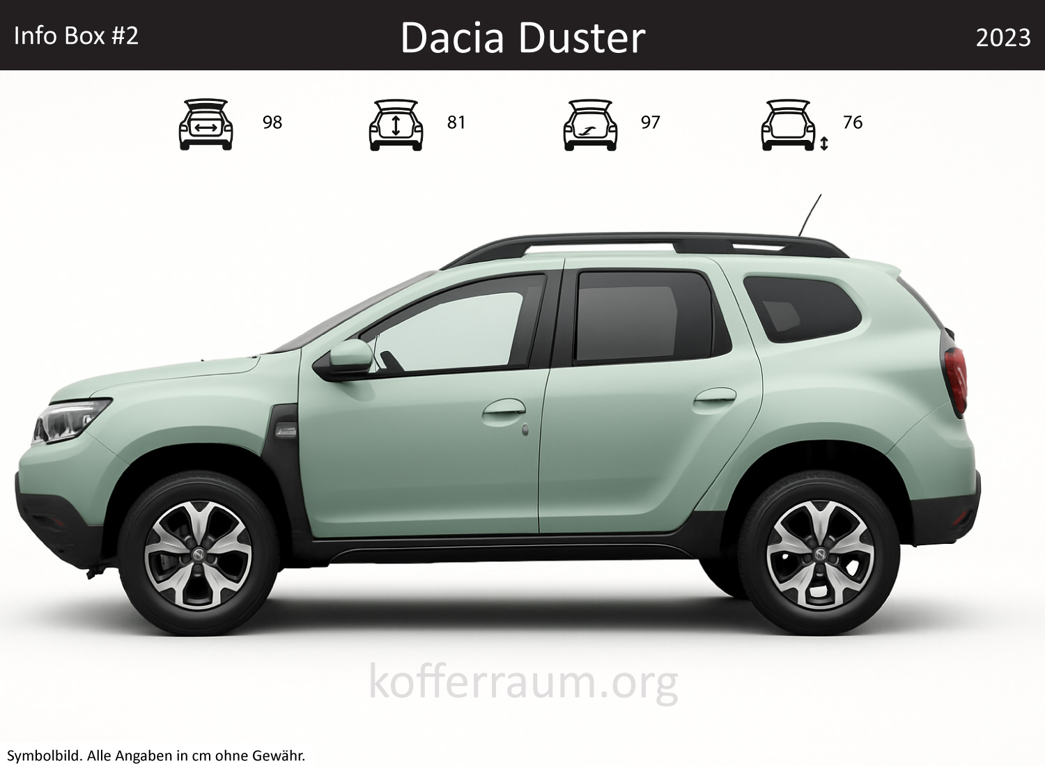 Dacia Duster trunk dimensions – detail