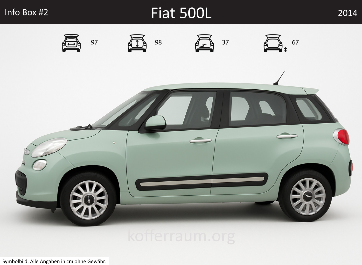 Fiat 500L trunk dimensions – detail