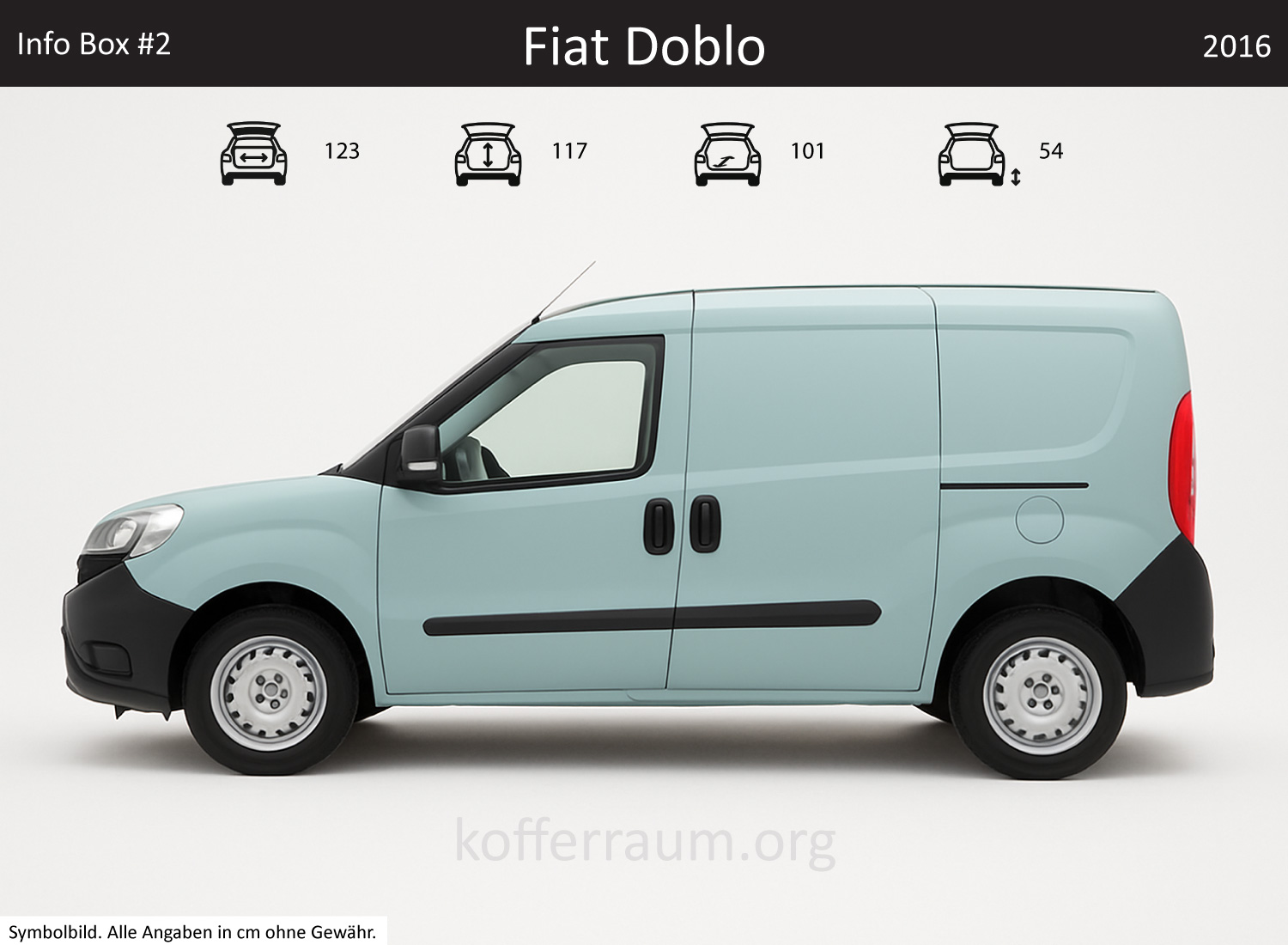 Fiat Doblo trunk dimensions – detail