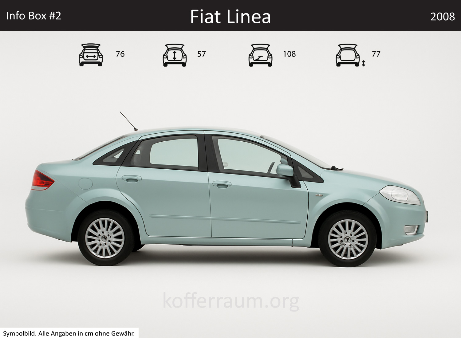 Fiat Linea trunk dimensions – detail