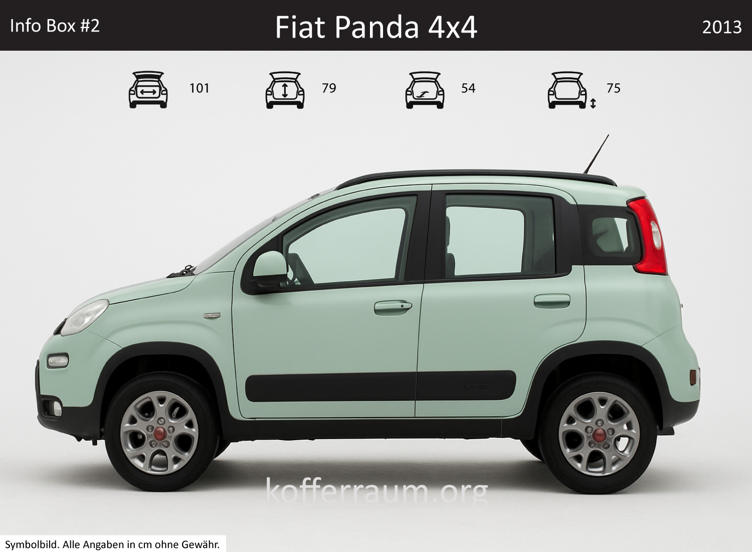 Fiat Panda 4x4 trunk dimensions – detail