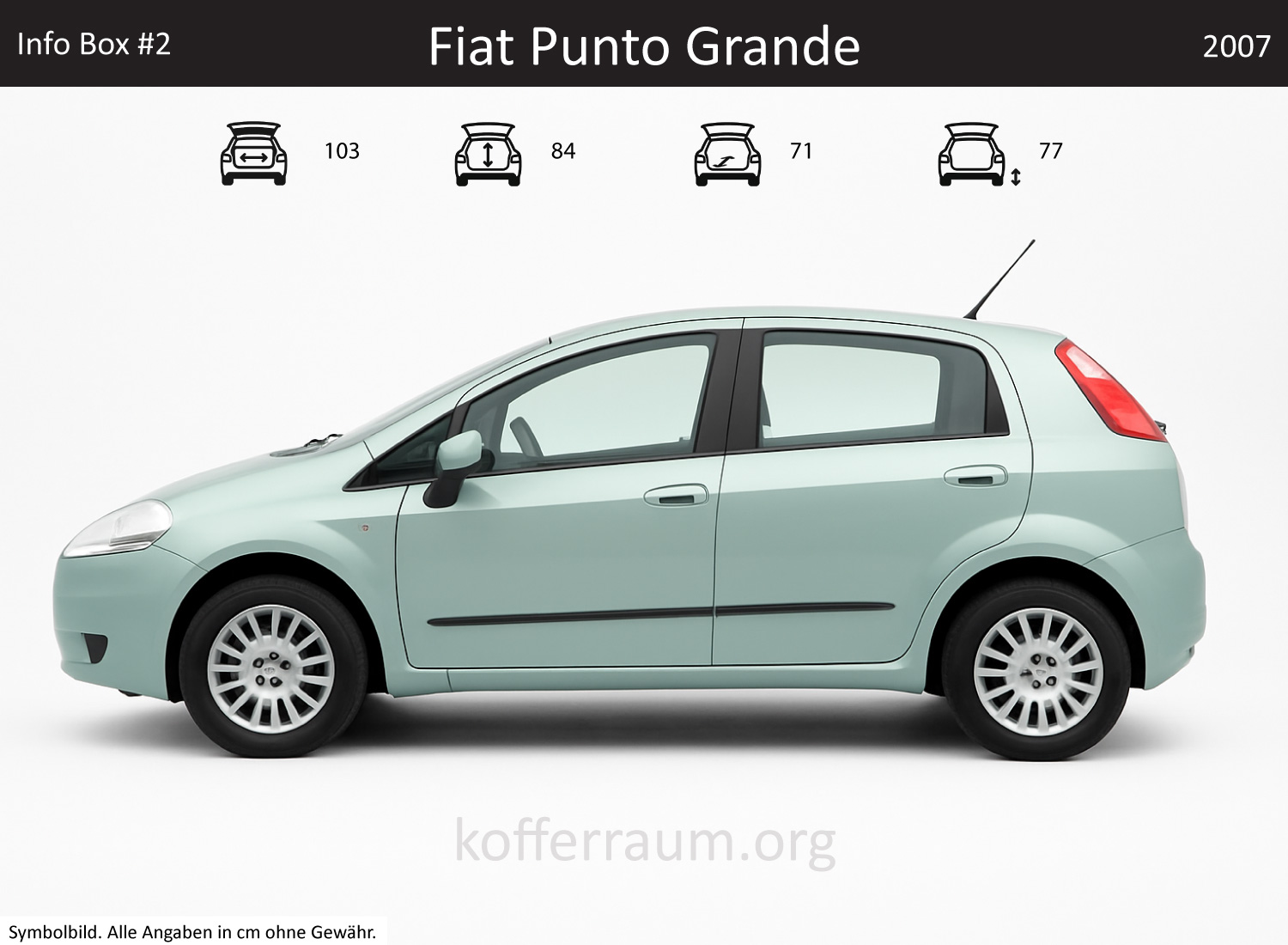 Fiat Grande Punto trunk dimensions – detail