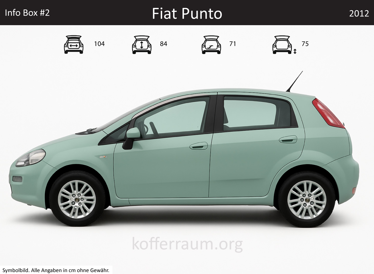 Fiat Punto trunk dimensions – detail