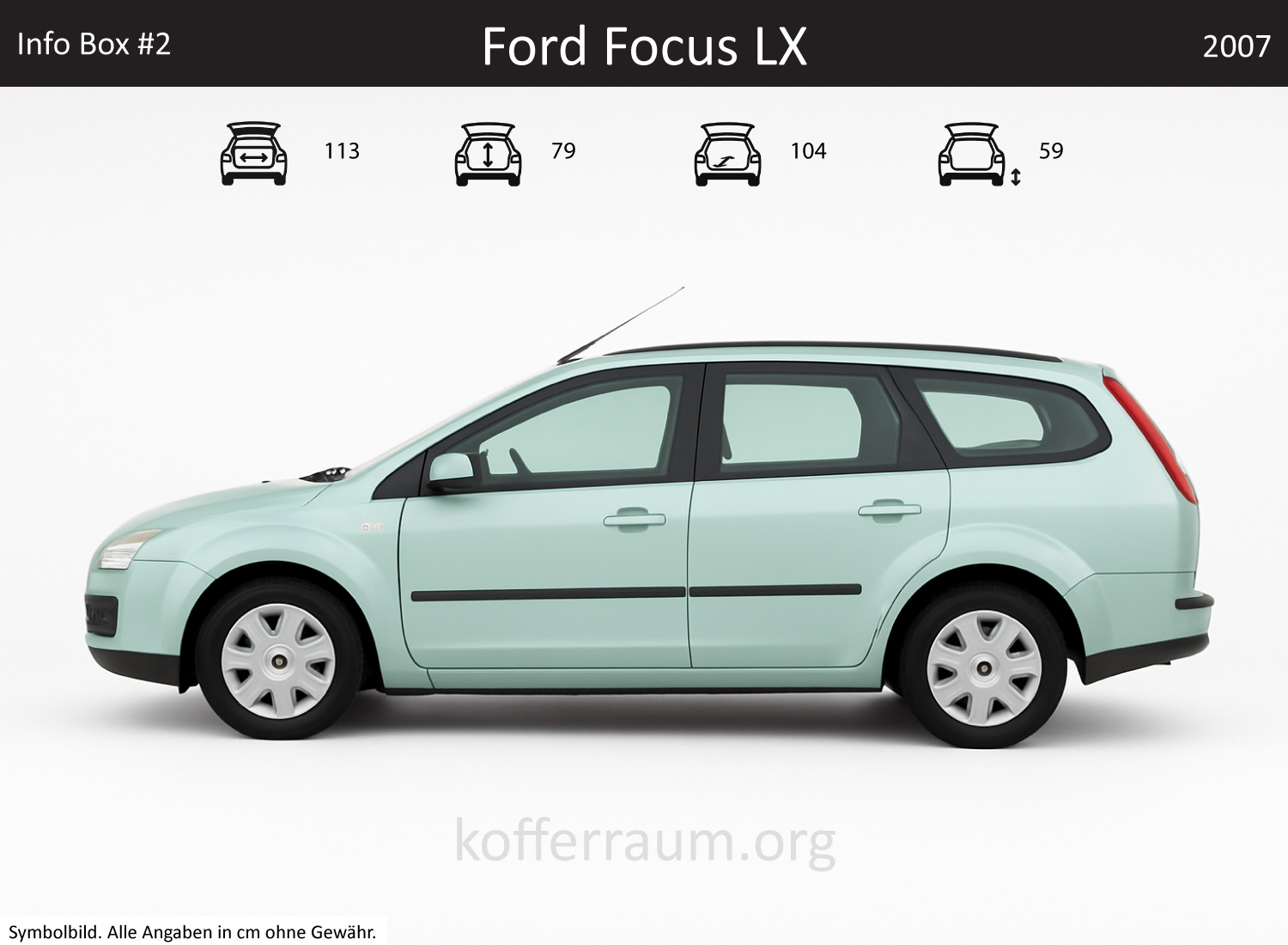 Ford Focus LX trunk dimensions – detail