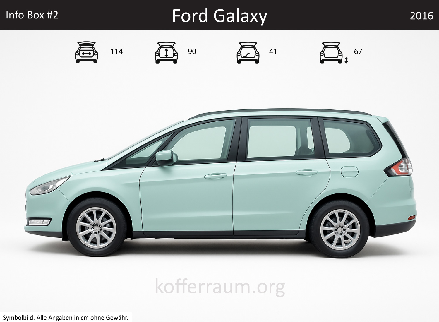 Ford Galaxy trunk dimensions – detail
