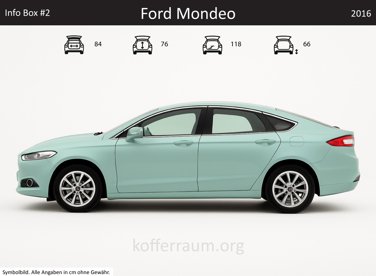 Ford Fusion trunk dimensions – detail