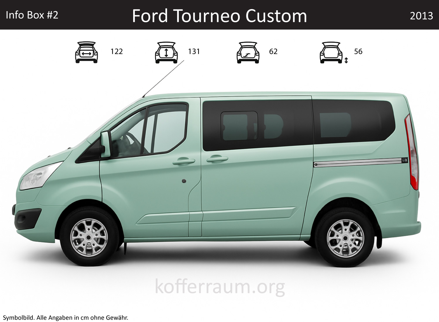 Ford Transit Custom trunk dimensions – detail