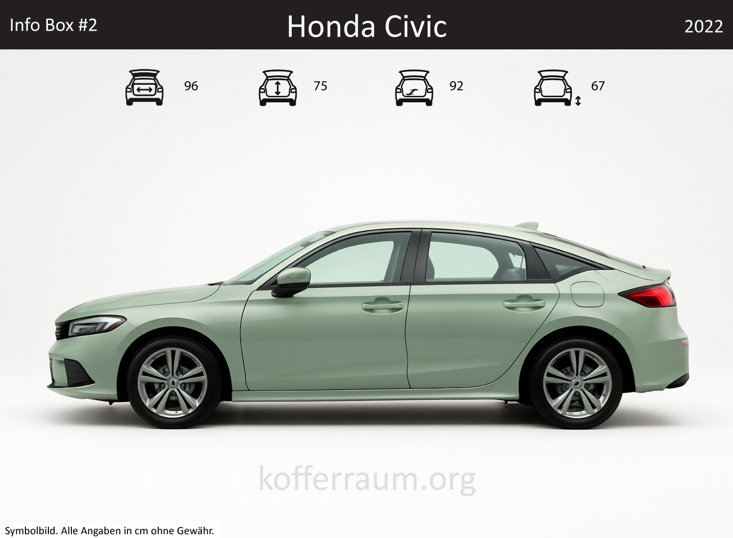 Honda Civic trunk dimensions – detail