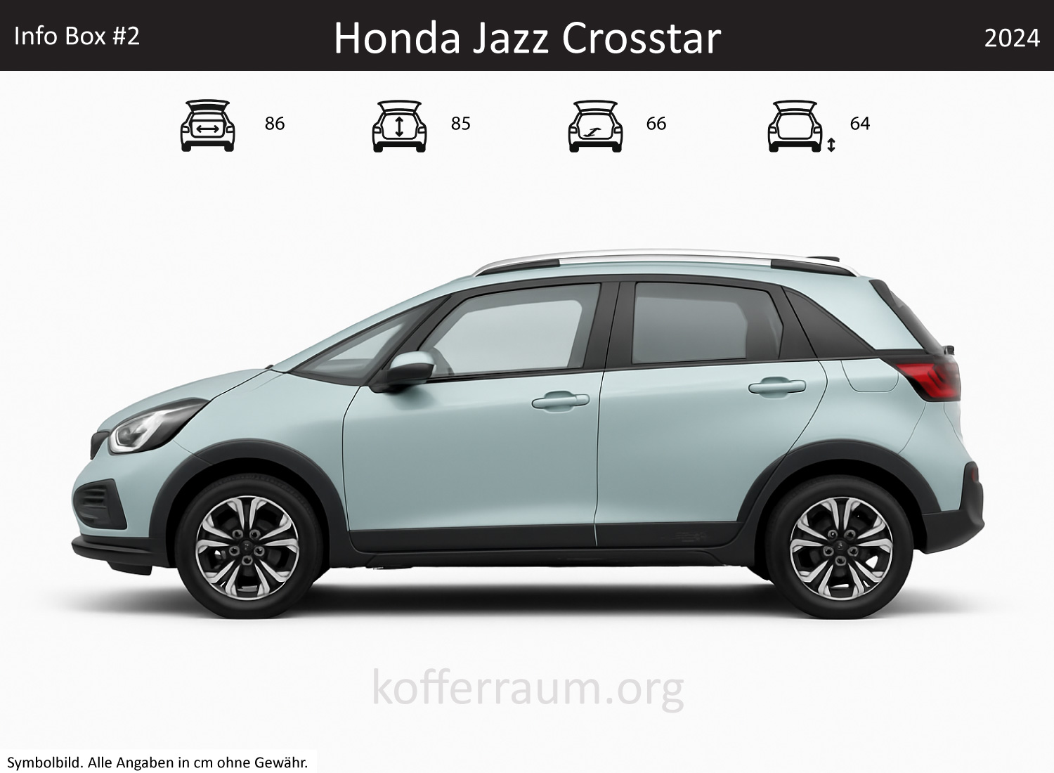 Honda Fit Crosstar trunk dimensions – detail