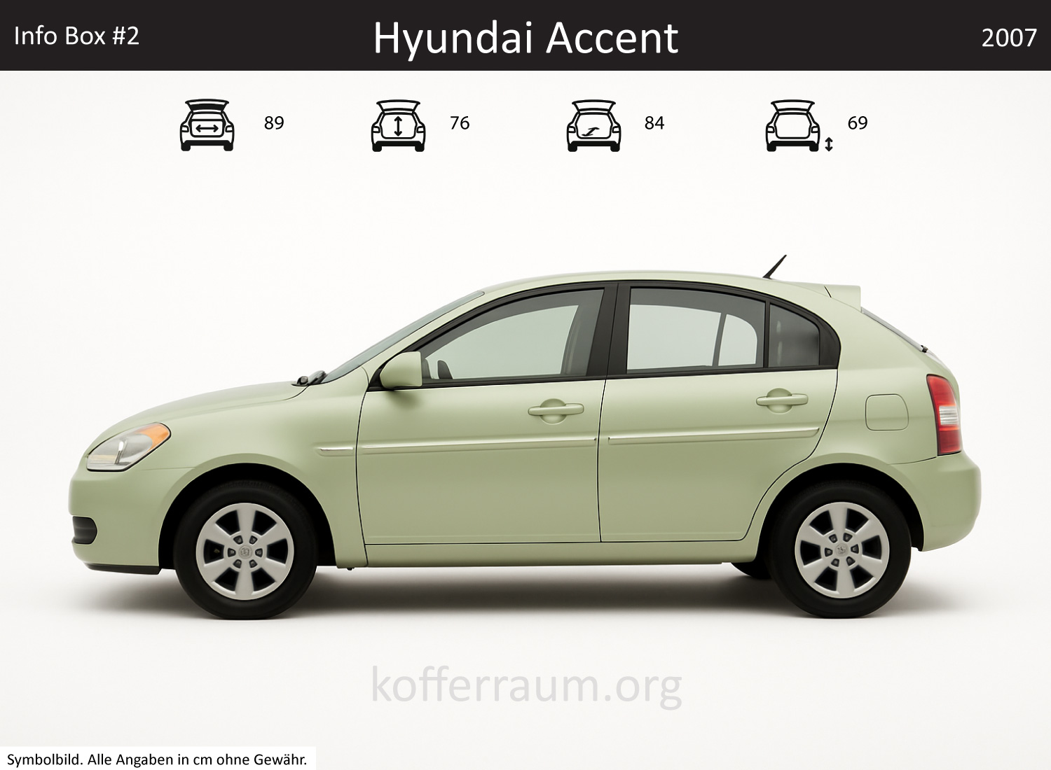Hyundai Accent trunk dimensions – detail