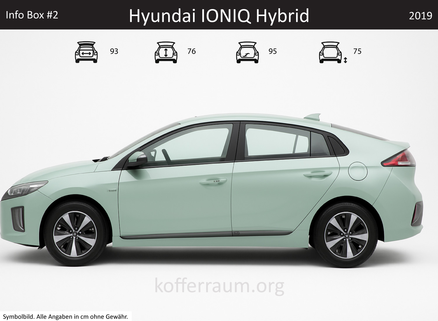 Hyundai IONIQ Hybrid trunk dimensions – detail