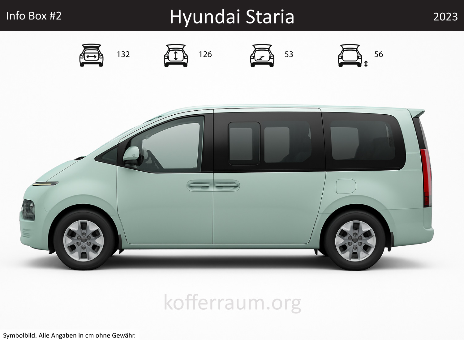 Hyundai Staria trunk dimensions – detail