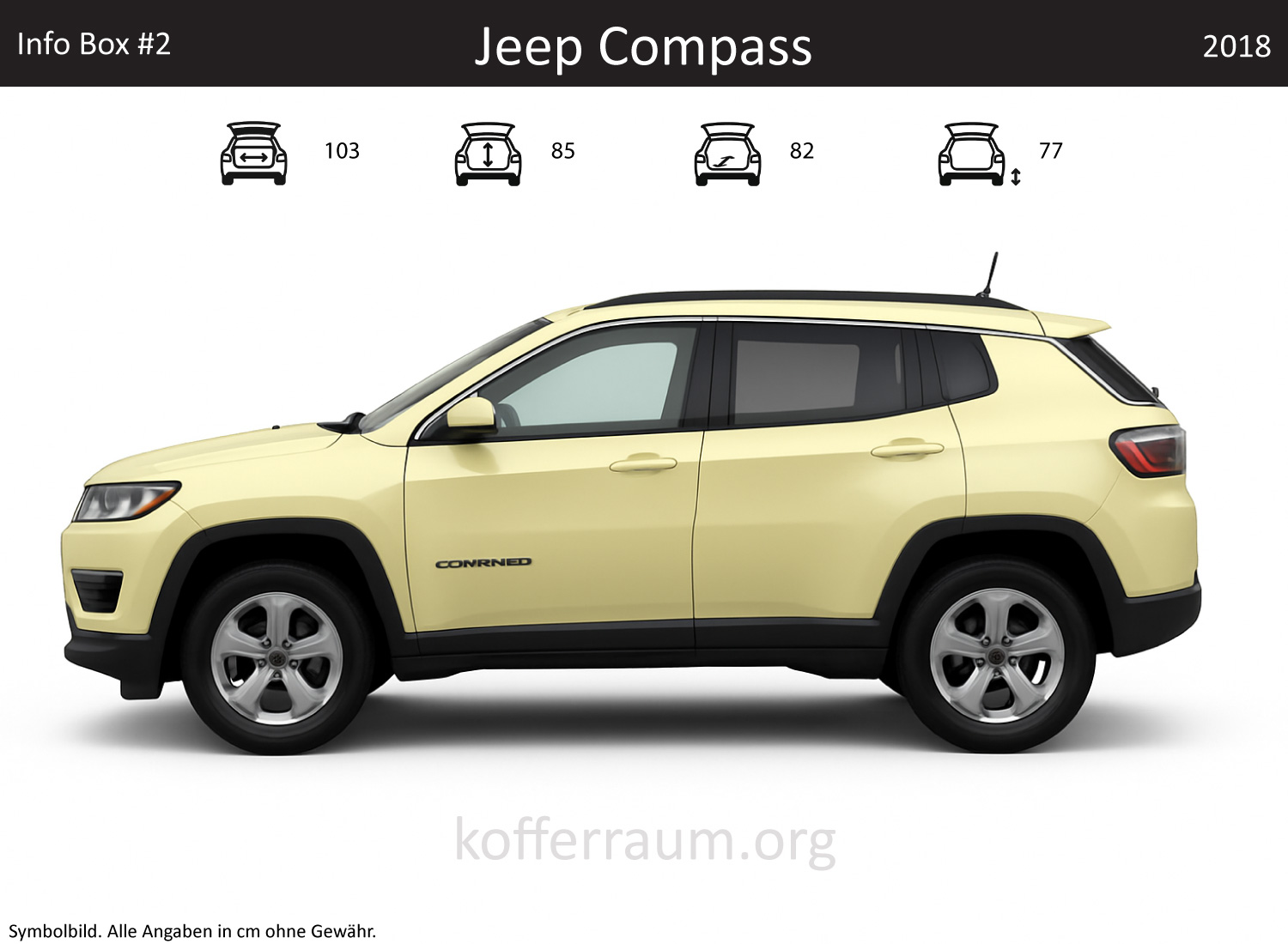 Jeep Compass trunk dimensions – detail