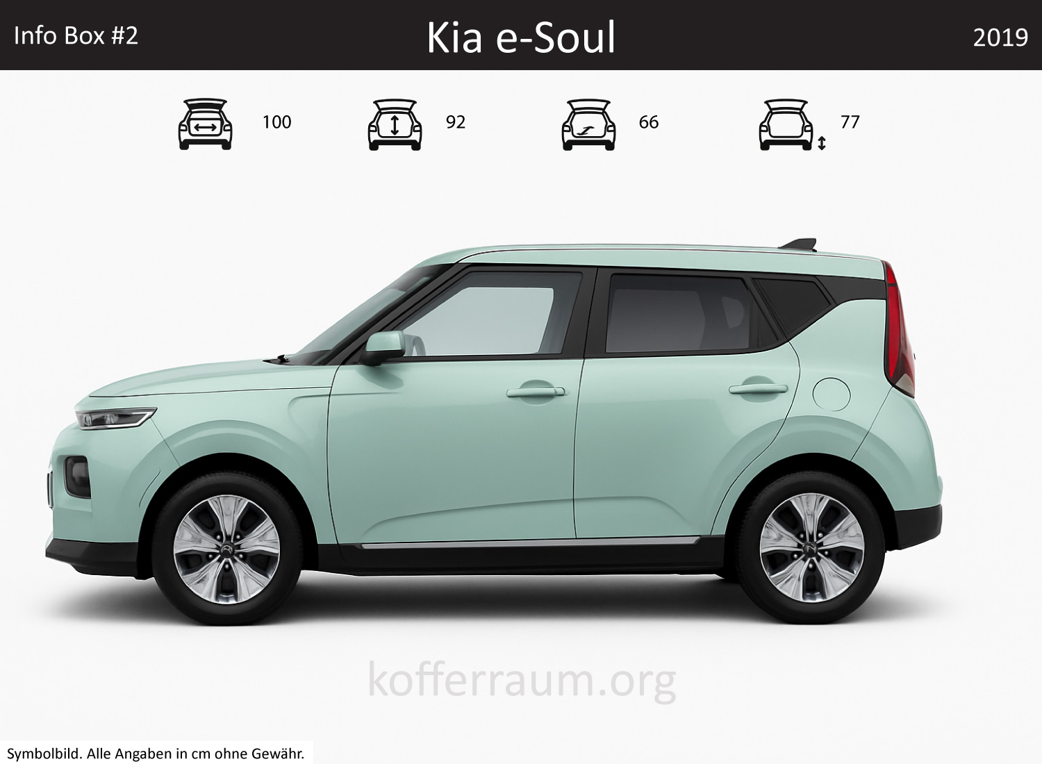 Kia Soul EV trunk dimensions – detail