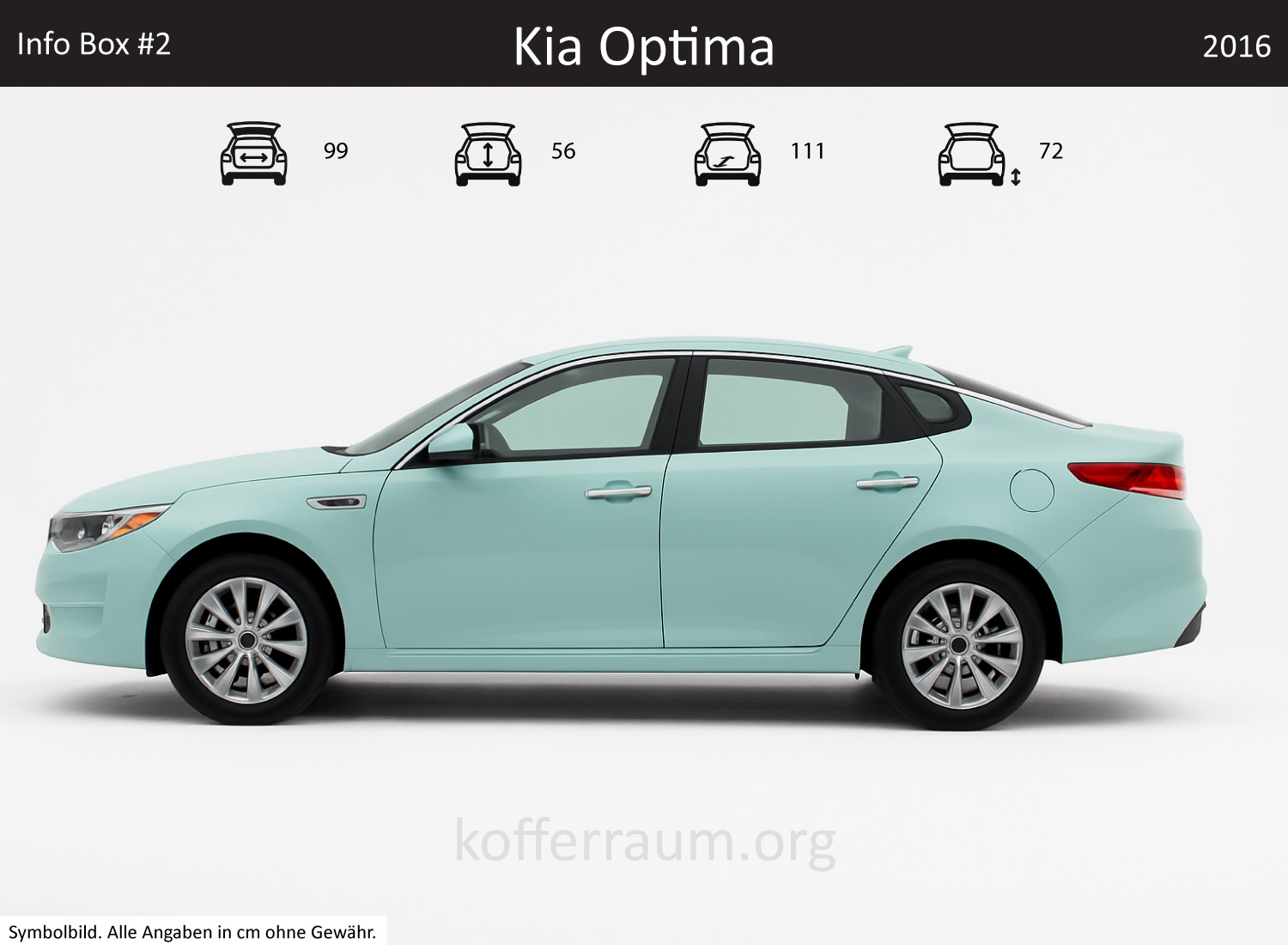 Kia Optima trunk dimensions – detail