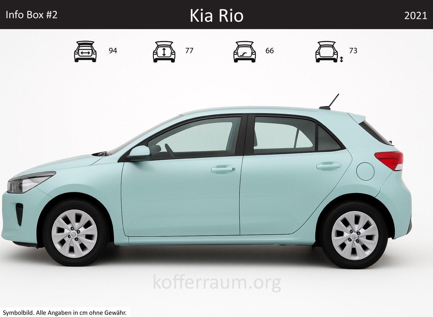 Kia Rio trunk dimensions – detail