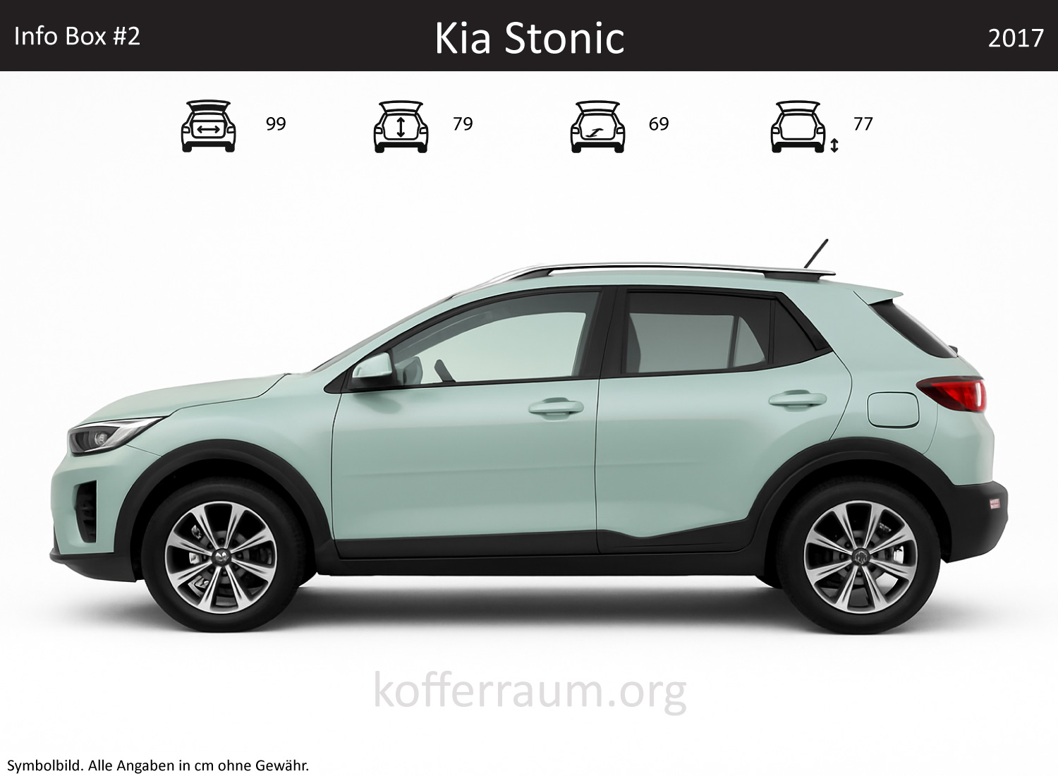 Kia Stonic trunk dimensions – detail