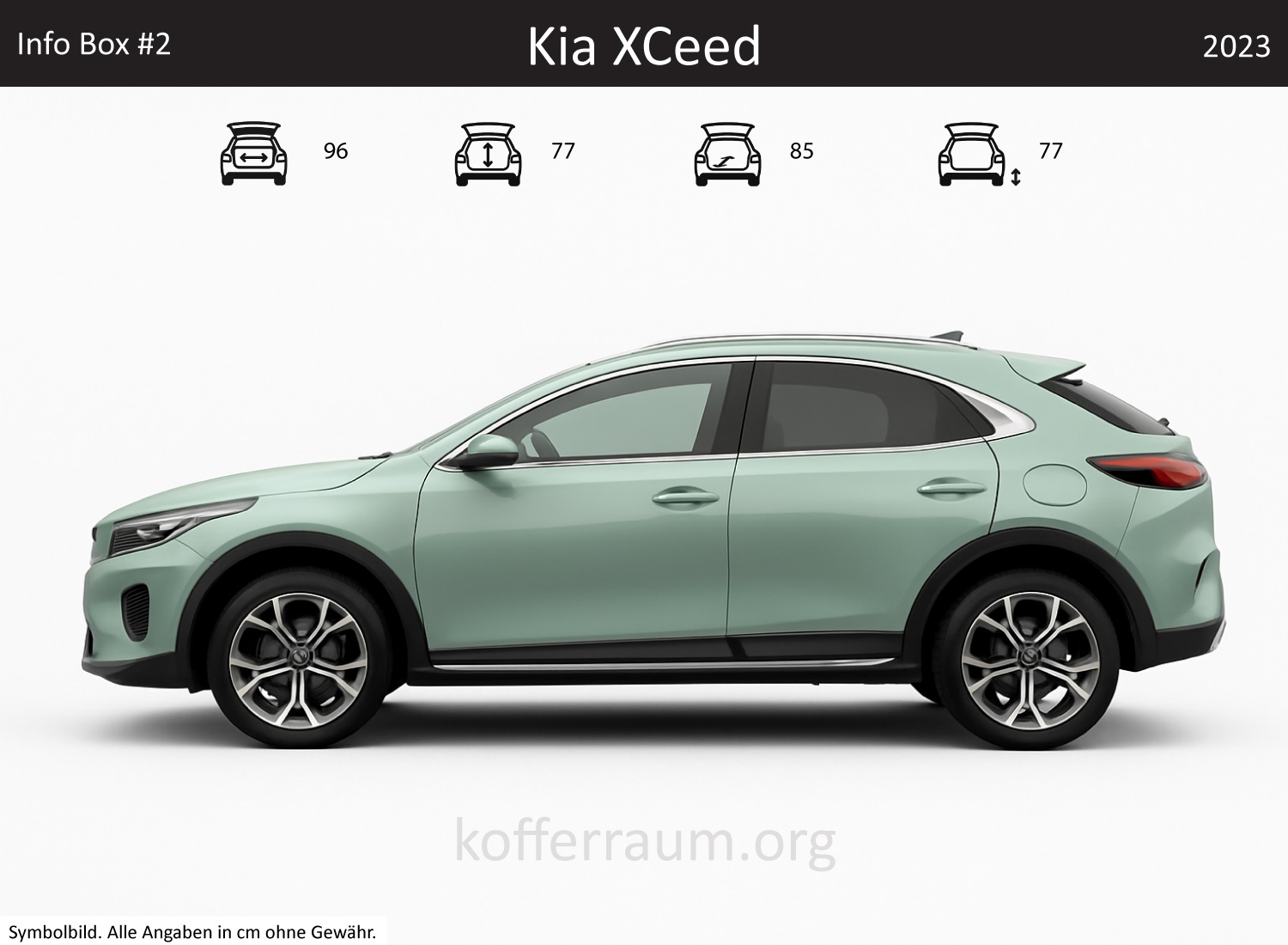 Kia XCeed trunk dimensions – detail