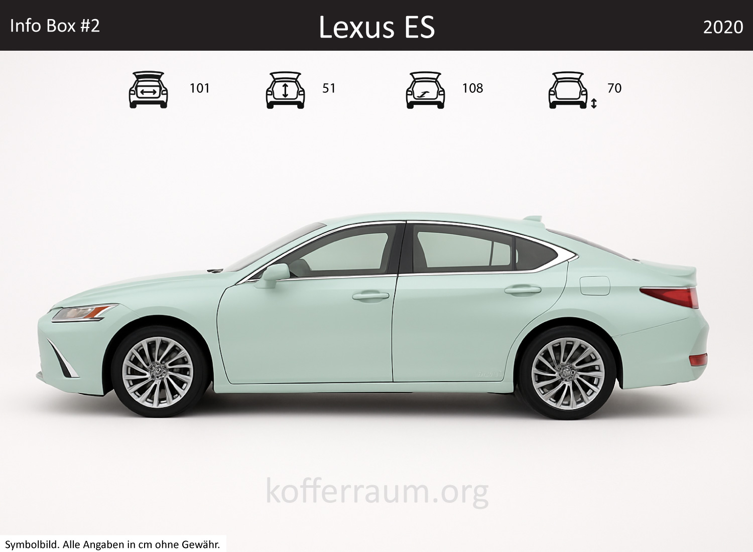 Lexus ES trunk dimensions – detail
