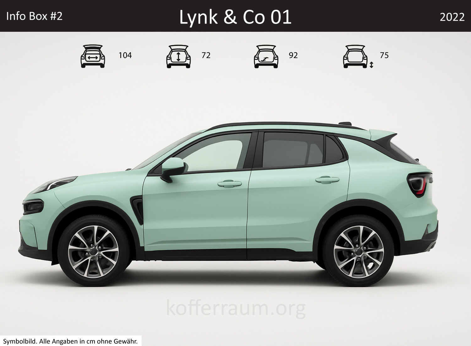 Lynk & Co 01 trunk dimensions – detail