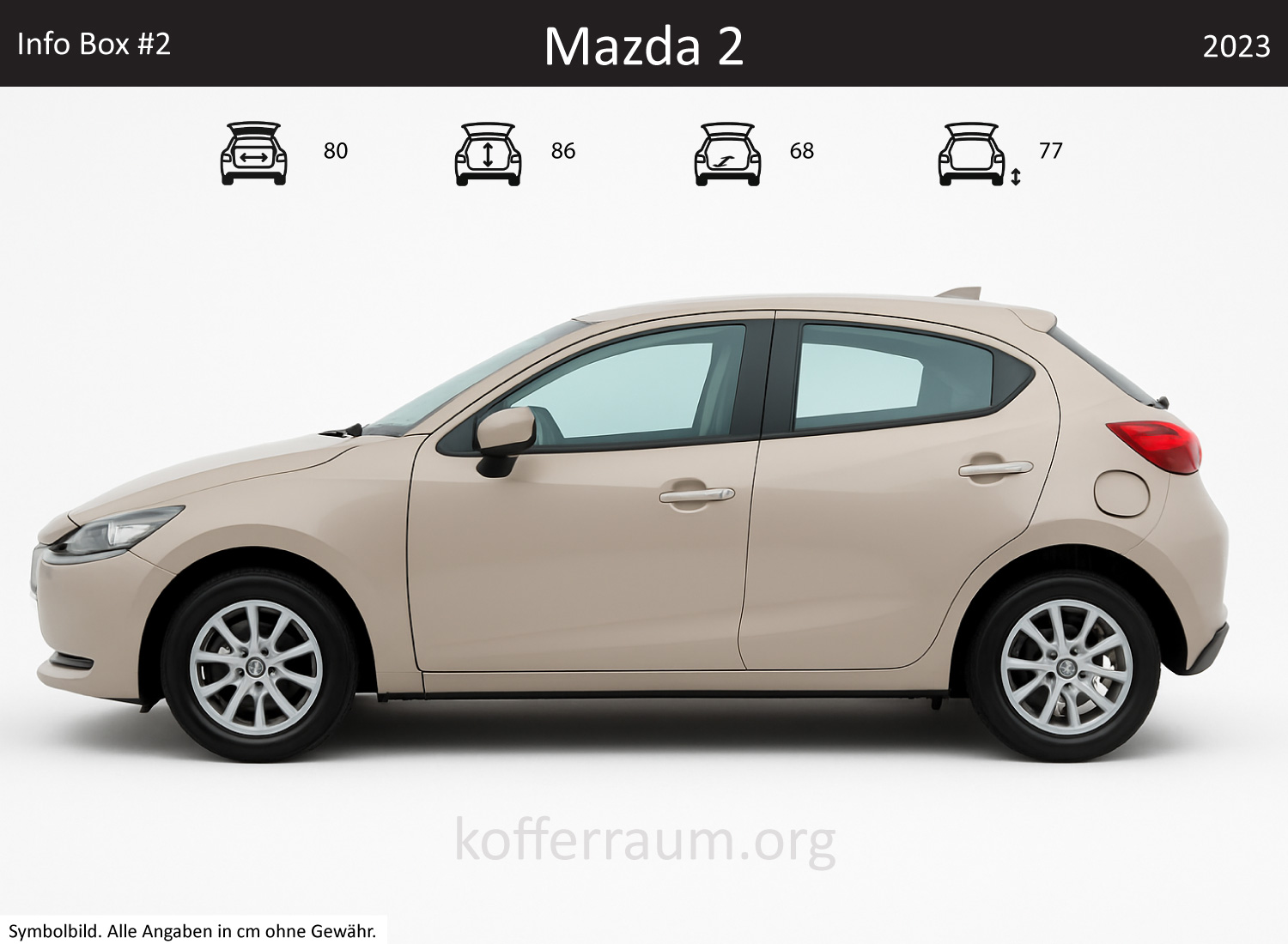 Mazda Mazda2 trunk dimensions – detail