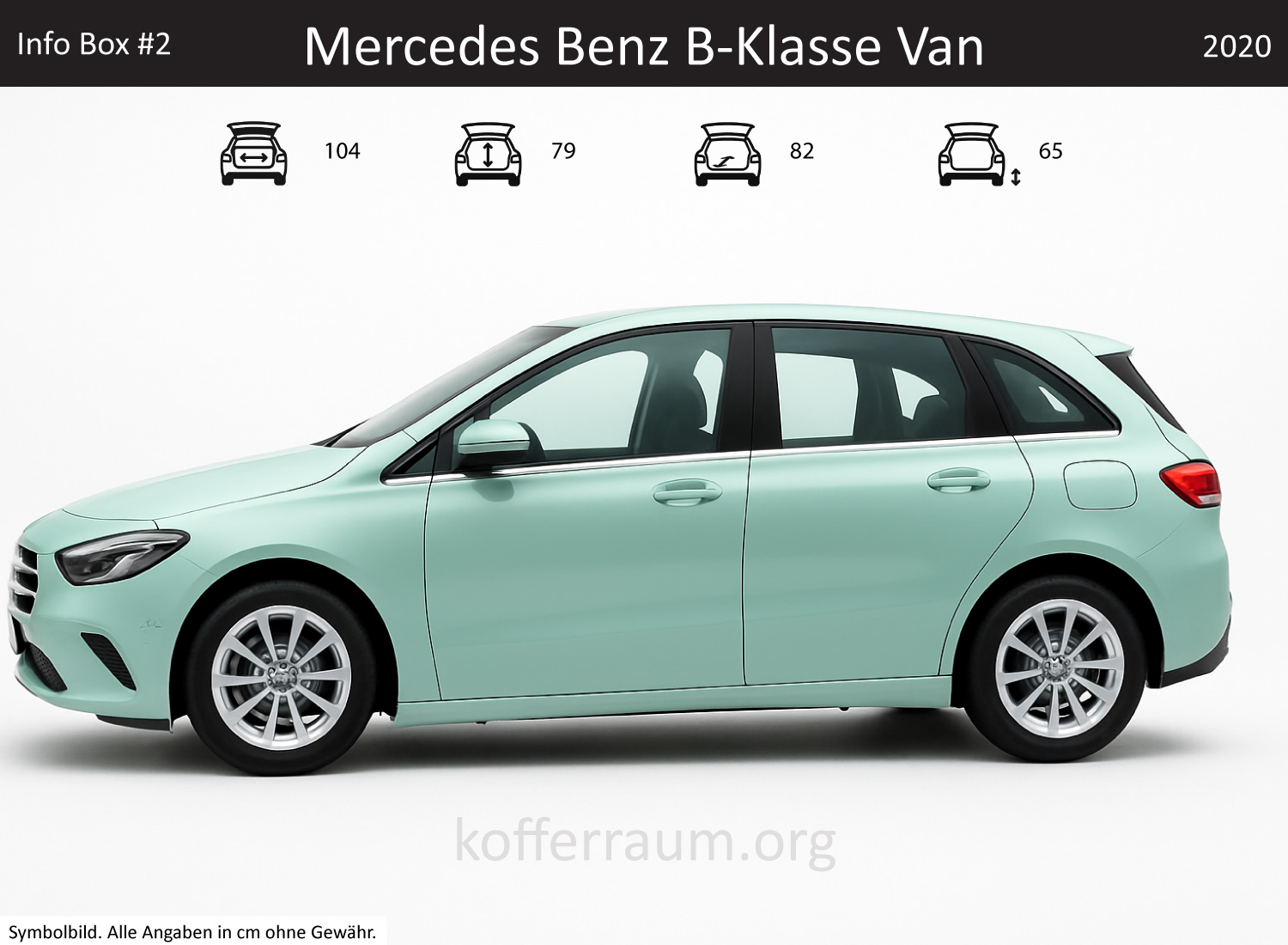 Mercedes Benz B-Class Van trunk dimensions – detail