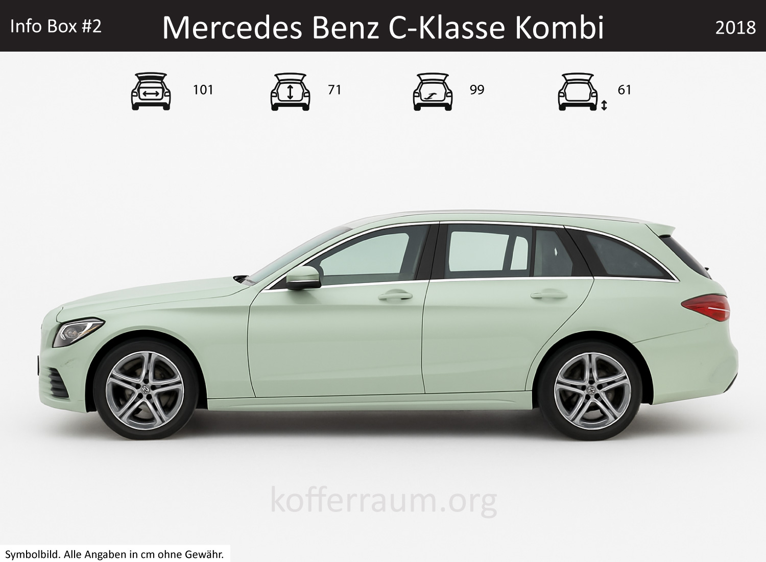 Mercedes Benz C-Class Wagon trunk dimensions – detail