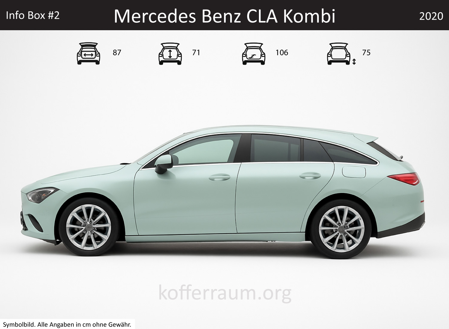 Mercedes Benz CLA Shooting Brake trunk dimensions – detail
